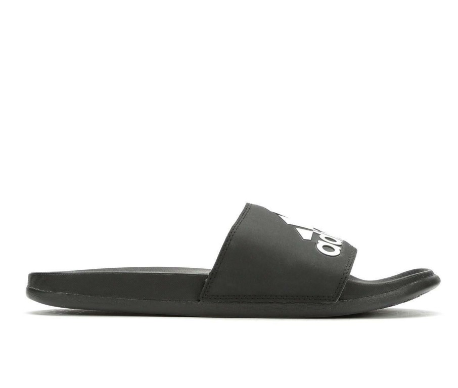 Mens * | Discount Sale Men'S Adidas Adilette Cloudfoam + Logo Sport Slides