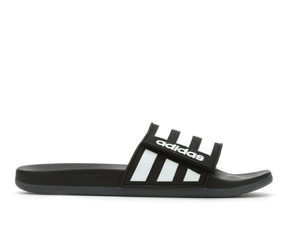 Mens * | Best Sale Men'S Adidas Adilette Cloudfoam Adjust Sport Slides