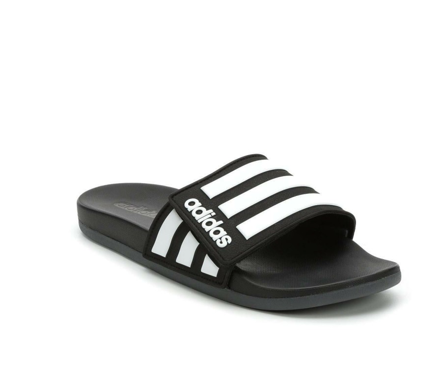 Mens * | Best Sale Men'S Adidas Adilette Cloudfoam Adjust Sport Slides